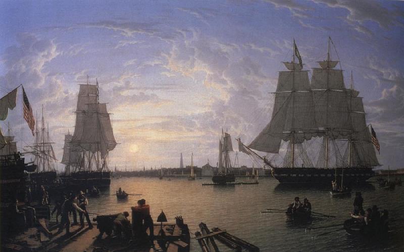 Robert Salmon The Boston Harbor from Constitution Wharf China oil painting art